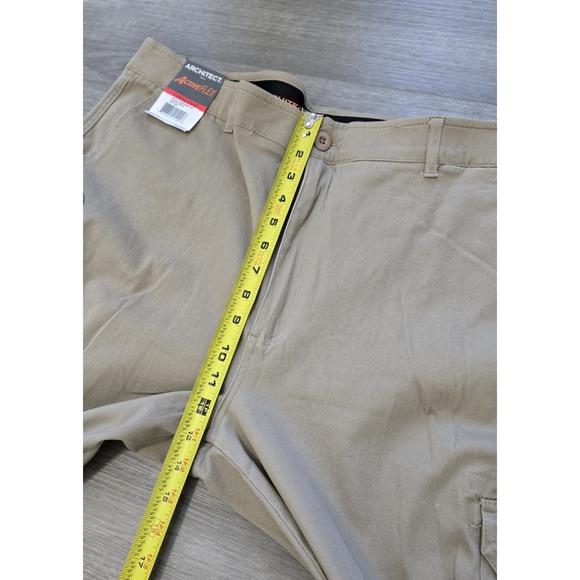 NEW Architect Active Flex Straight Leg Cargo Pants Men's 40x30 Beige Flat Front - Picture 11 of 13